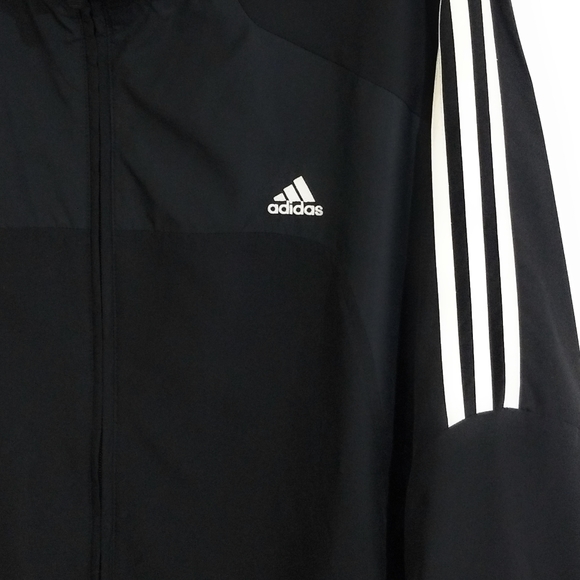 ADIDAS Mens Trio Black Full Zip Windbreaker Soccer Jacket Coat Size XL - Picture 5 of 7